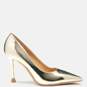 Poudre Metallic Patent Faux Leather Pumps