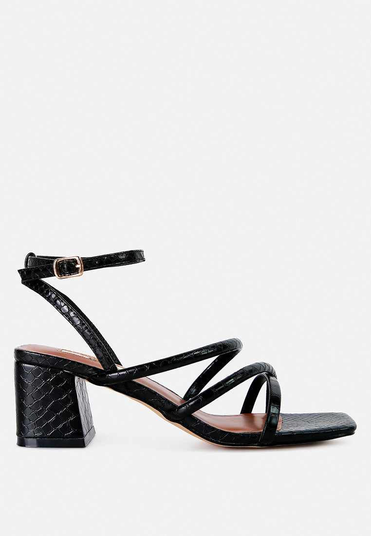 Right Pose Faux Leather Block Heel Sandals - Image 42